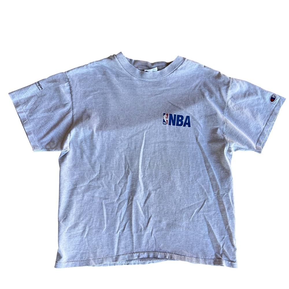 Champion NBA T-Shirt Vintage Single Stitch Gray Large